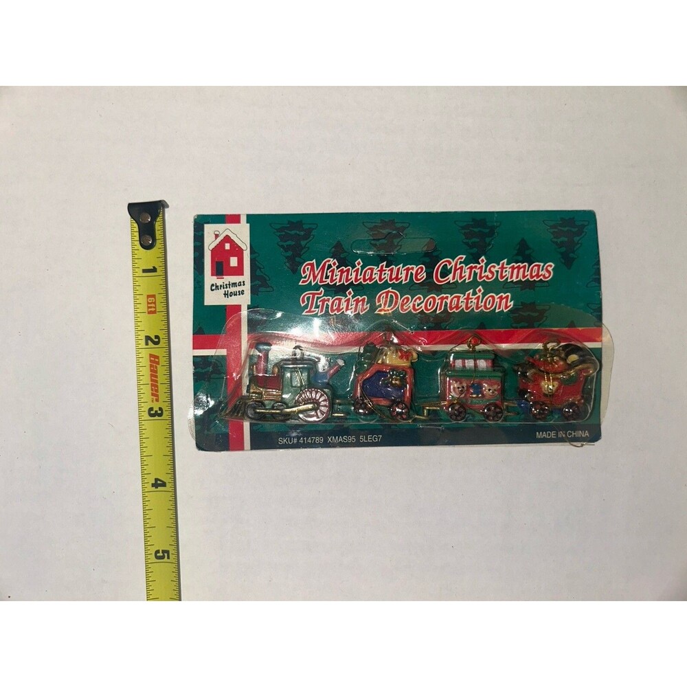 Christmas House Mini Christmas Train Ornament Pack Vintage Look